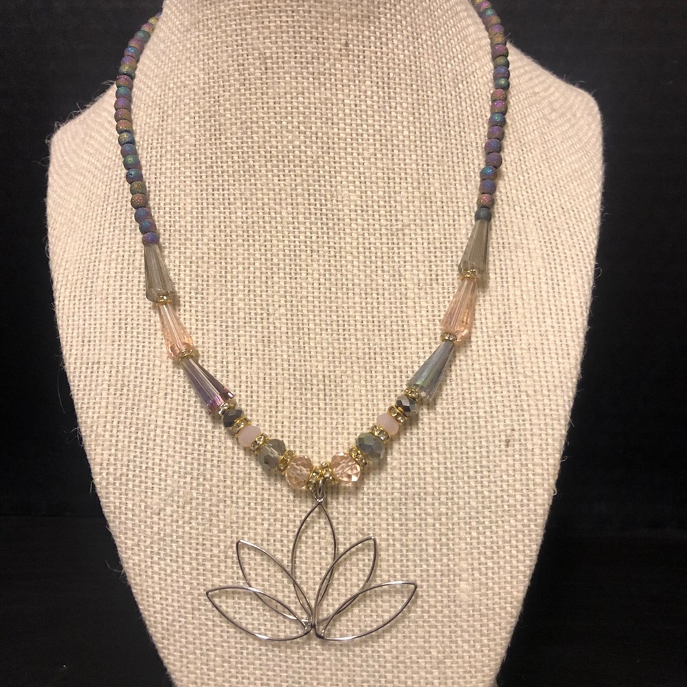 Geometric lotus pendant